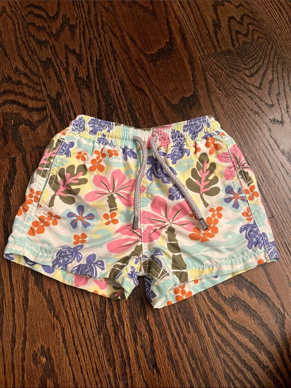 Vilebrequin Turtle Floral Tropical Swim Trunks - Pink, Purple & Orange